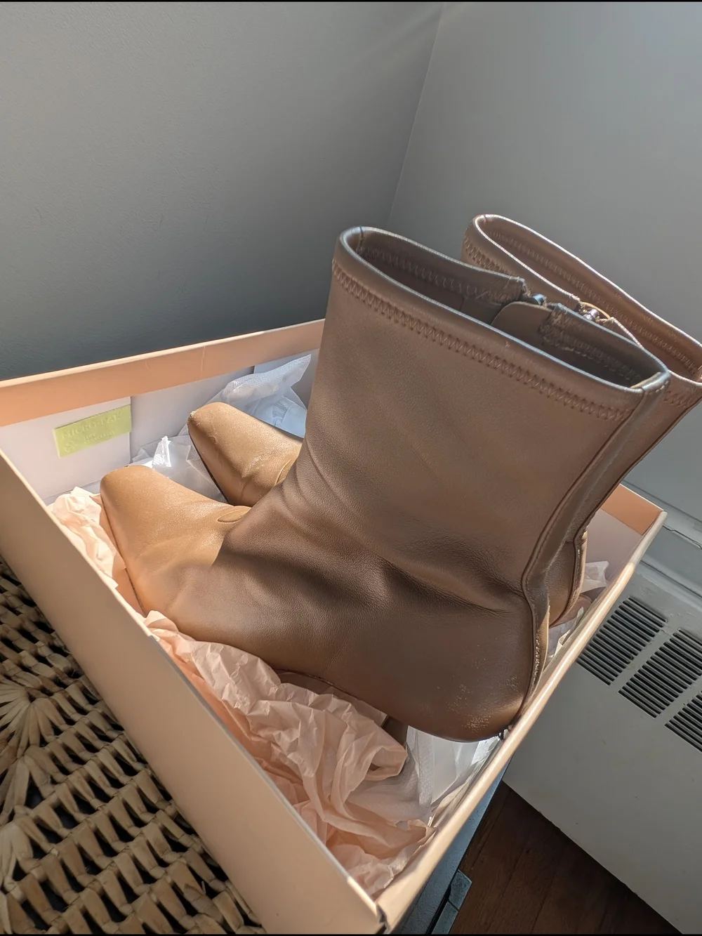 Loeffler Randall Tan Lambskin Kitten heel Boots